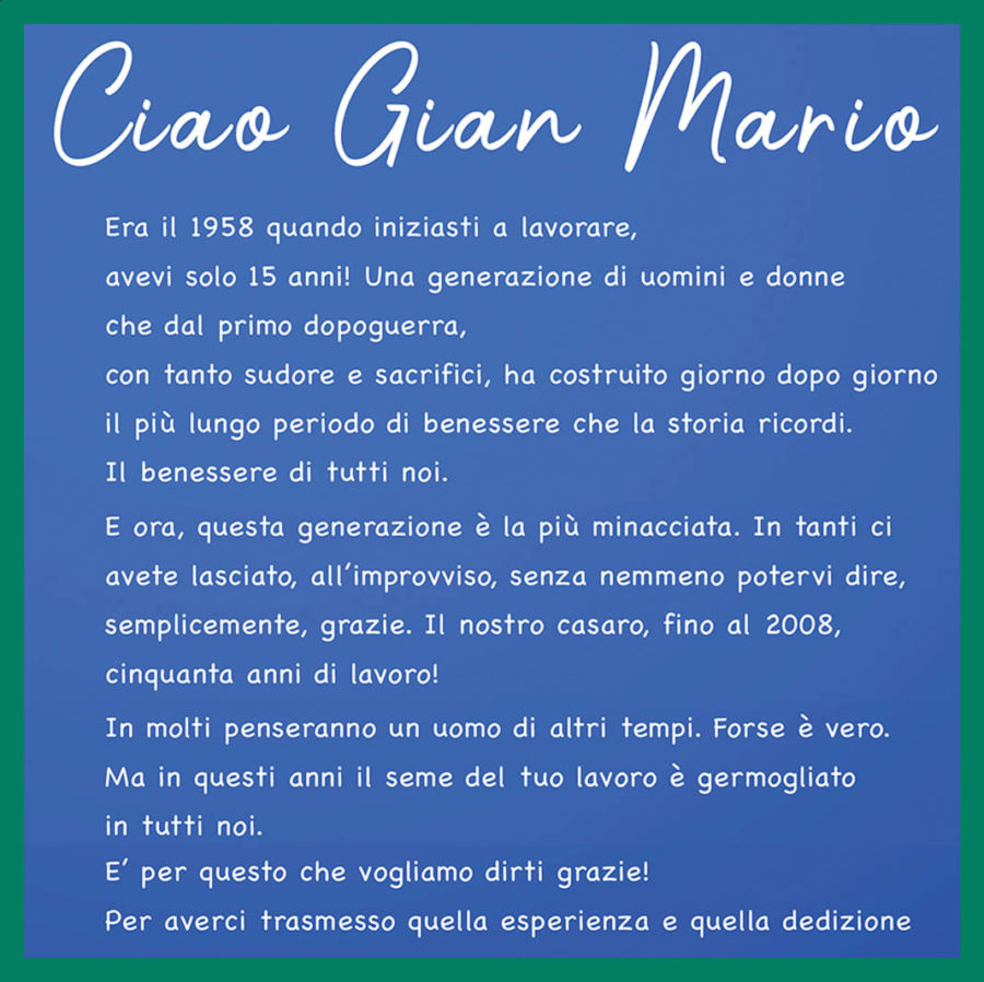 ciao Gian Mario